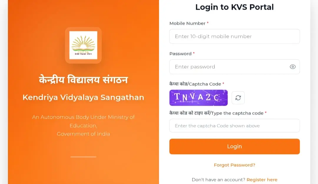 KVS Samvida Sathi Portal Login