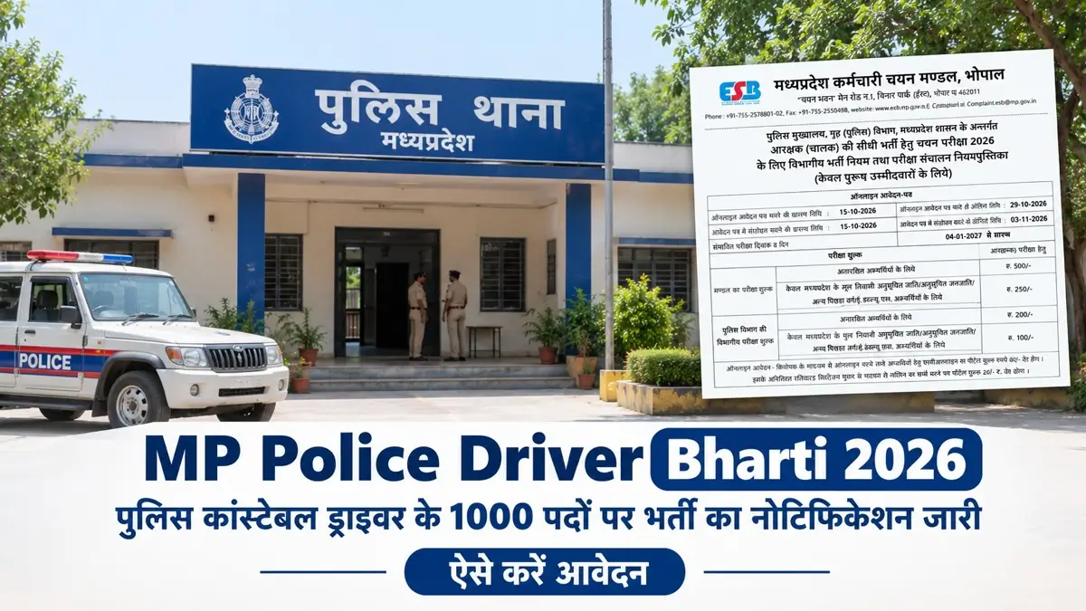 MP Police Driver Bharti 2026 Notification for 1000 Posts