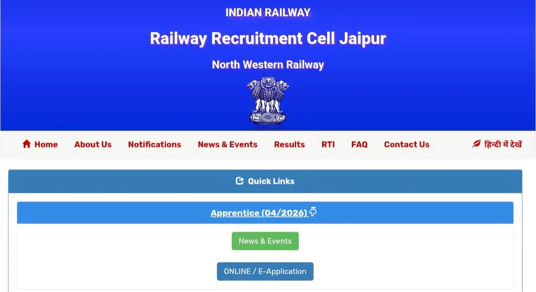 RRC Jaipur Apprentice Form 2026